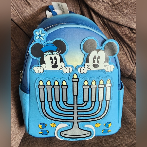 Loungefly Handbags - Mickey & Minnie Hannukah Disney Parks Loungefly Backpack NWT